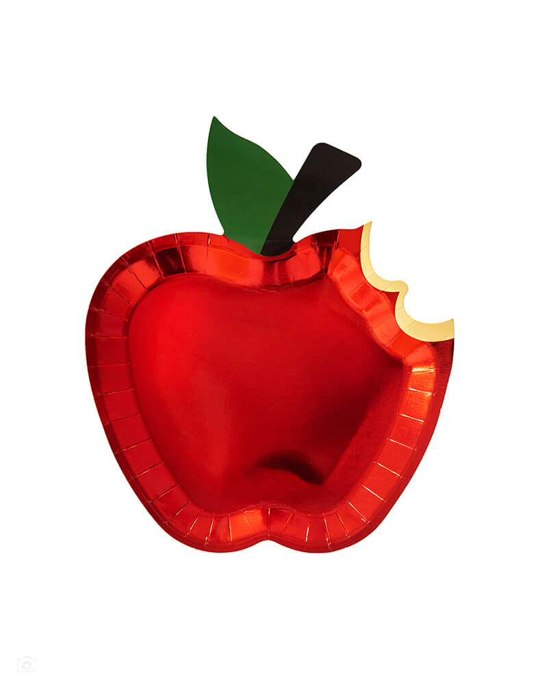 Momo Party's Apple Dessert Plates by Jollity & Co. It's beautifully printed in red foil with a green stem and perfect for the fall season. They're perfect for a back to school celebration or any school events!