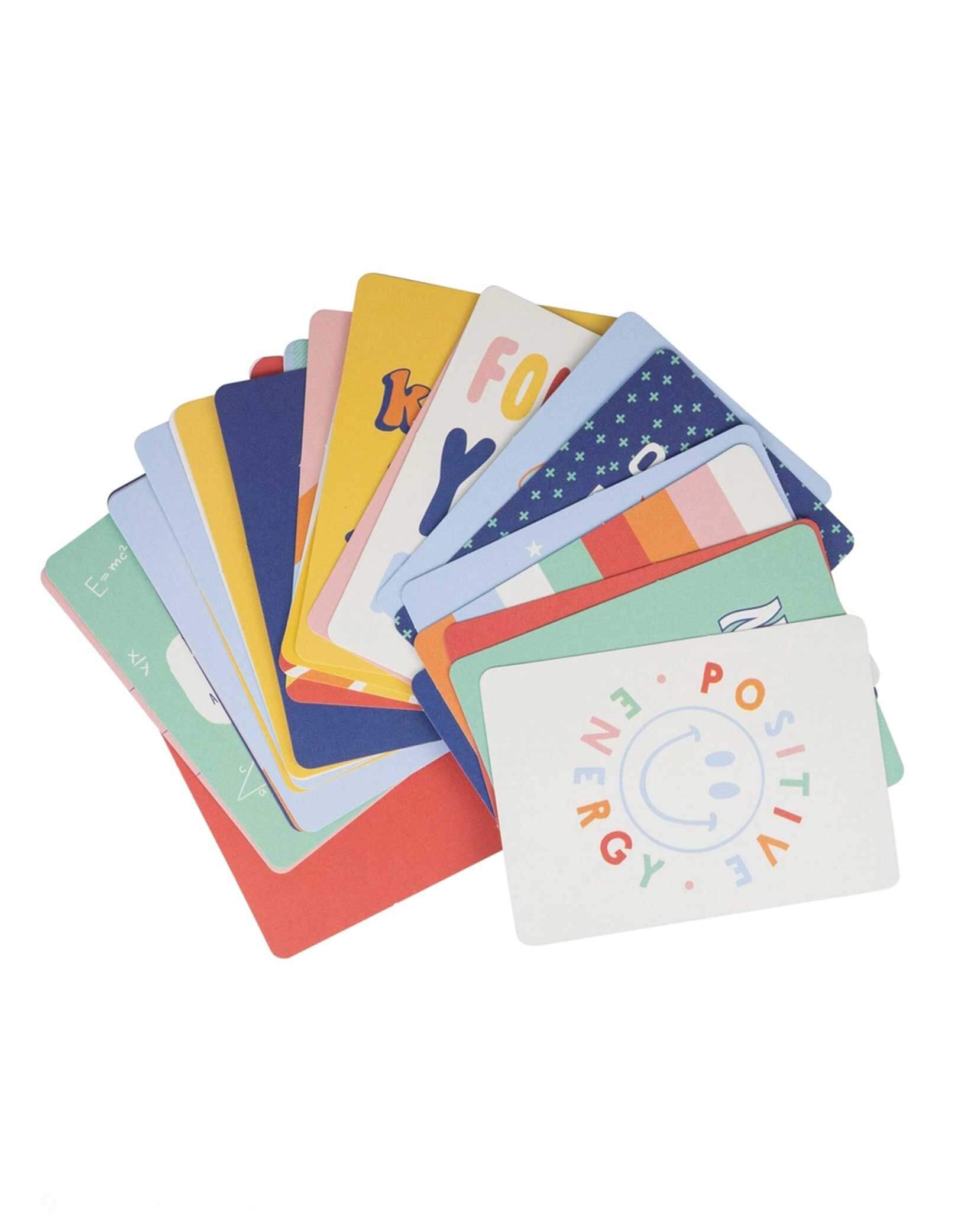 Momo Party's Lunch Box Cards by My Mind's Eye. Comes in a set of 30 cards, these fun and colorful cards are perfect for your kids' back-to-school lunch boxes. Encourage and celebrate with your child with these playful cards.
