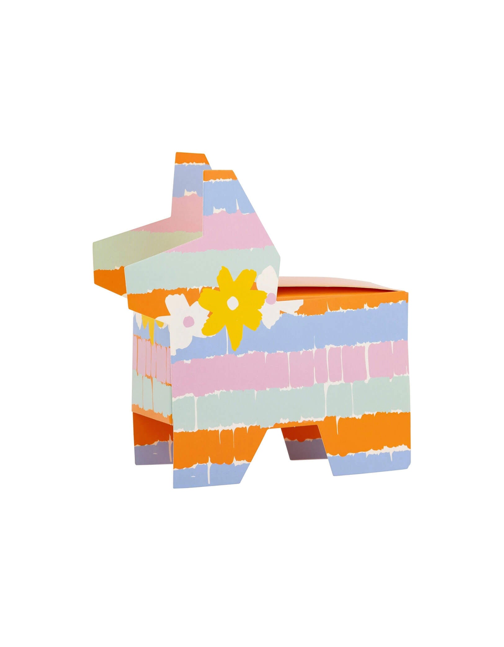 Momo Party's Fiesta Treat Box by My Mind's Eye. In the shape of pinata with rainbow fringe design, this festive treat box is a perfect addition to you Fiesta themed celebration, be it a kid's first Fiesta 1st birthday party or a Cinco de Mayo celebration!