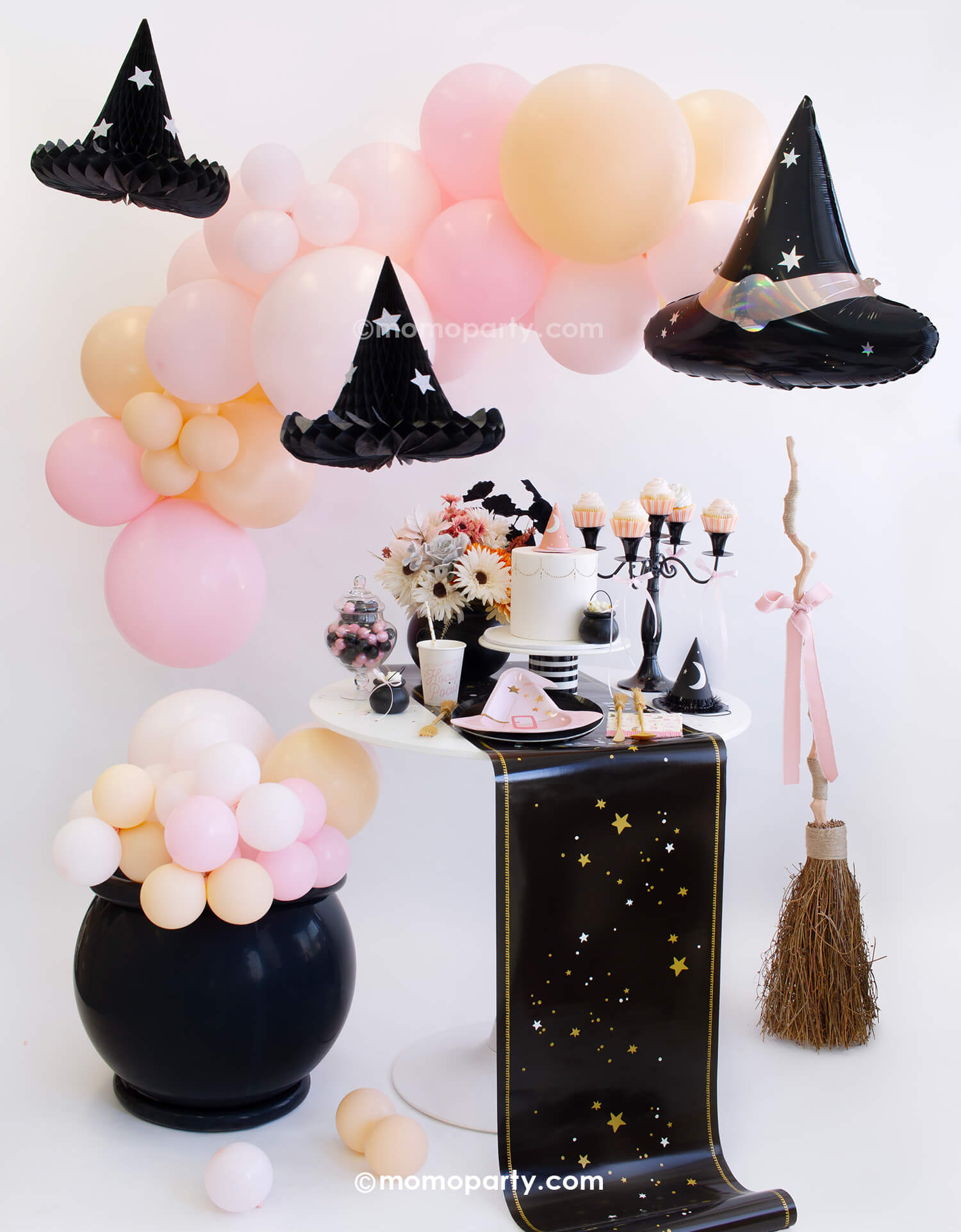 Hanging Honeycomb Witch Hat Decorations (Set of 3)