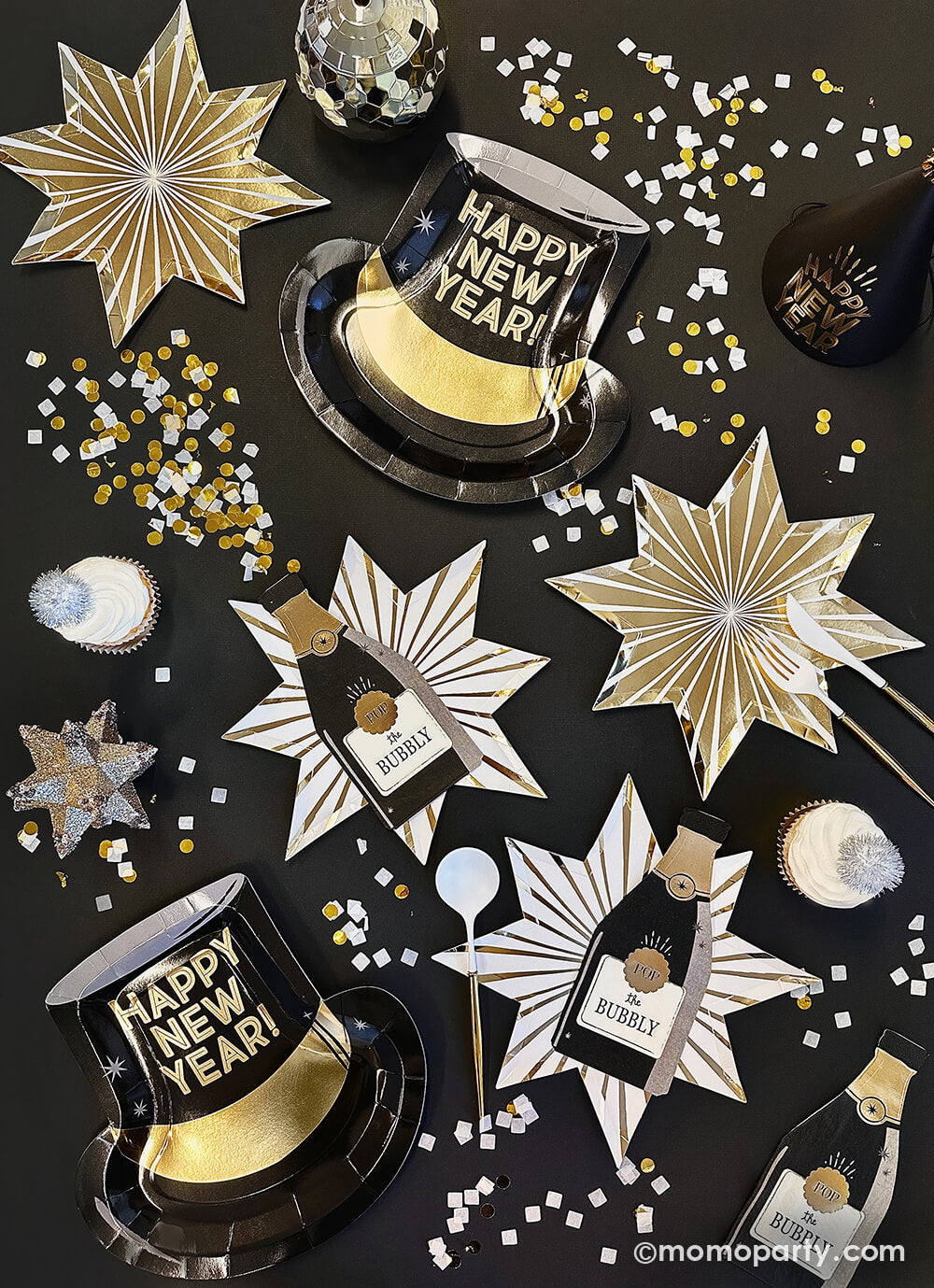 Happy New Year Hat Shaped Paper Plates (Set of 8)