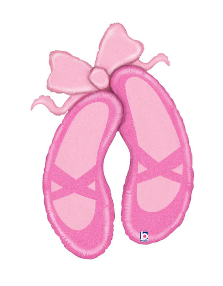 Betallic Balloons - Ballet Slippers Shaped Foil Balloon. Accent your ballerina themed party with this 40" large unique shape foil mylar balloon. perfect for a ballerina themed party, bellet lover, dance even and celebration