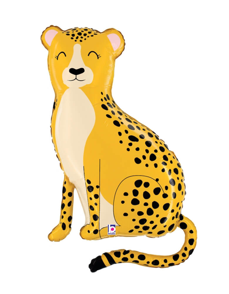 Betallic 40" Jungle Cheetah Foil Balloon for kids safari themed, Encanto or wild one themed first birthday party