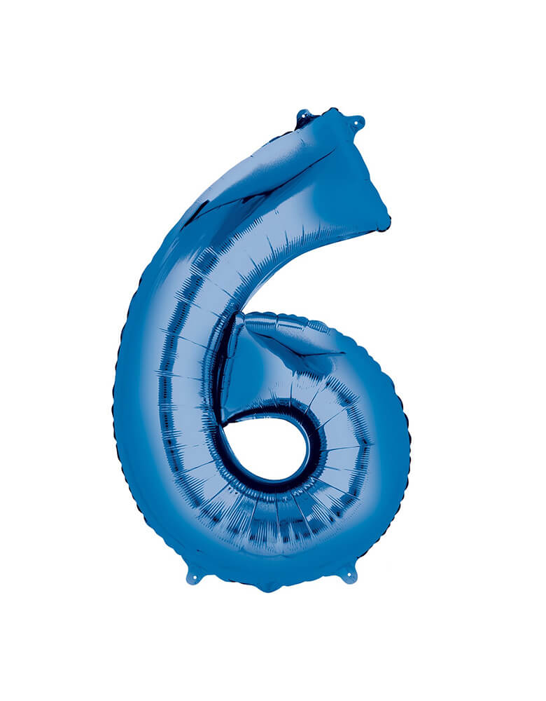 Momopartys Large Blue Number Six Foil Mylar Balloon by Anagram Balloons. This 34 inches Foil Balloon in shape of number 6 is a perfect eye-catching addition to your party.