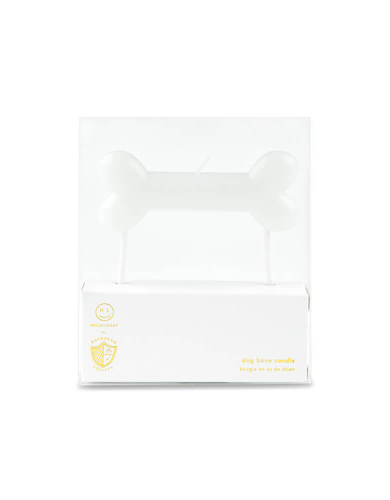Bow Wow Large Candle from Jollity & Co Party Boutique - Daydream society- Bow Wow collection. This dog bone shaped white large candle will definitely make your cake best in show! Pack contains 1 candle, Candle measures approximately 3.5 inches tall + 1.5 inches wide and is mounted on two picks that measure 2.5 inches tall. Find these Morden and high quality party tableware at party online store, party boutique online store, party supplies at momopartys.shop
