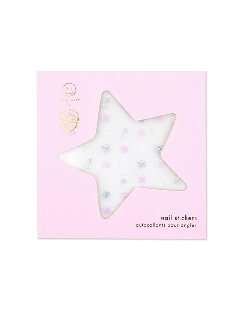 Frosted Nail Stickers from Jollity & Co Party Boutique - Daydream society- Frosted collection. Featuring variety colors of snowflakes in morden illustrations with some iridescent details, These frosted nail stickers are perfect for stocking stuffers and goodie bags, activity for a frozen themed birthday party, winter wonderland party, holiday fun activity for mother daughter time. They'll have your hands looking like a winter wonderland faster than a snowflake melts!
