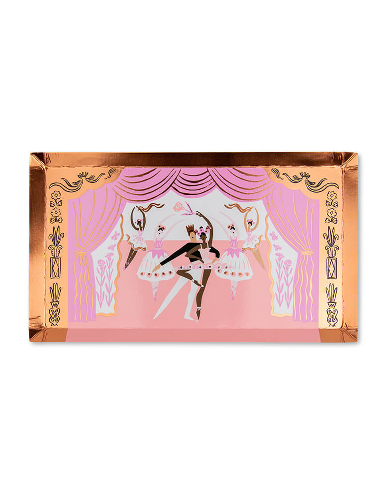 Pirouette Large Plates from Jollity & Co Party Boutique - Daydream society- Pirouette collection. Featuring ballet-inspired dancing show design elements with the prettiest pinks and rose gold foil, these ballet plates are definitely on pointe! These modern designed party plates are perfect for a ballerina themed party, bellet lovers, dance even and celebration