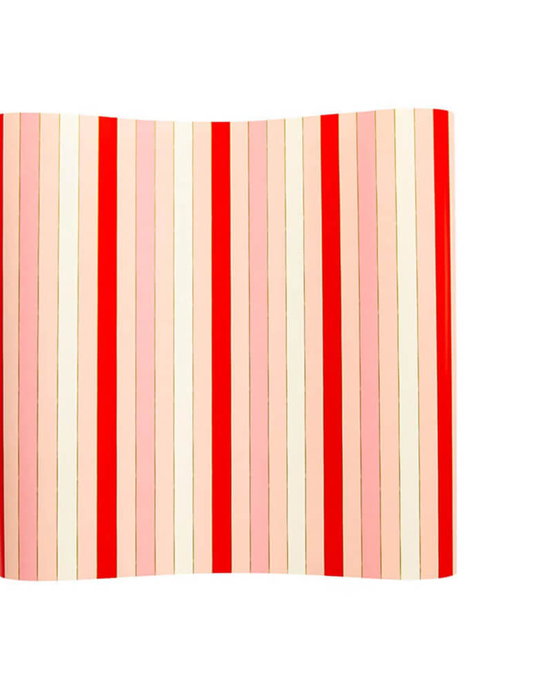 Momo Party's Red Striped Paper Table Runner by My Mind's Eye. This red and pink striped paper table runner is great for Valentine dessert tables, anniversary dinners, and parties!