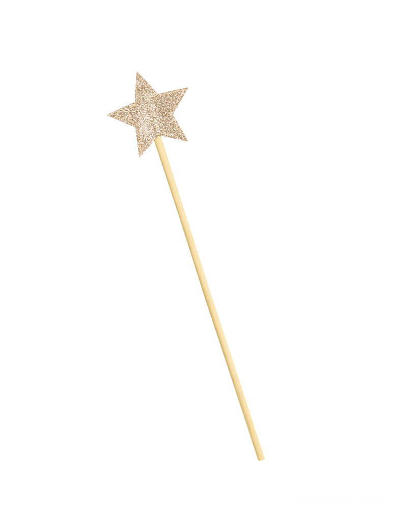 Party Deco Shining Star Wand. 14.17 x 3.35 inches. This sparkly gold wand is a perfect addition to your little one's princess, fairy party or any fun time for magic princess