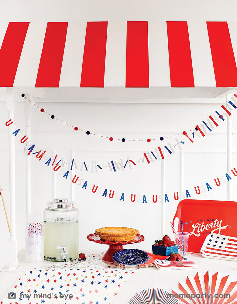 Stars and Stripes Ticker Tape Mini Banner Set