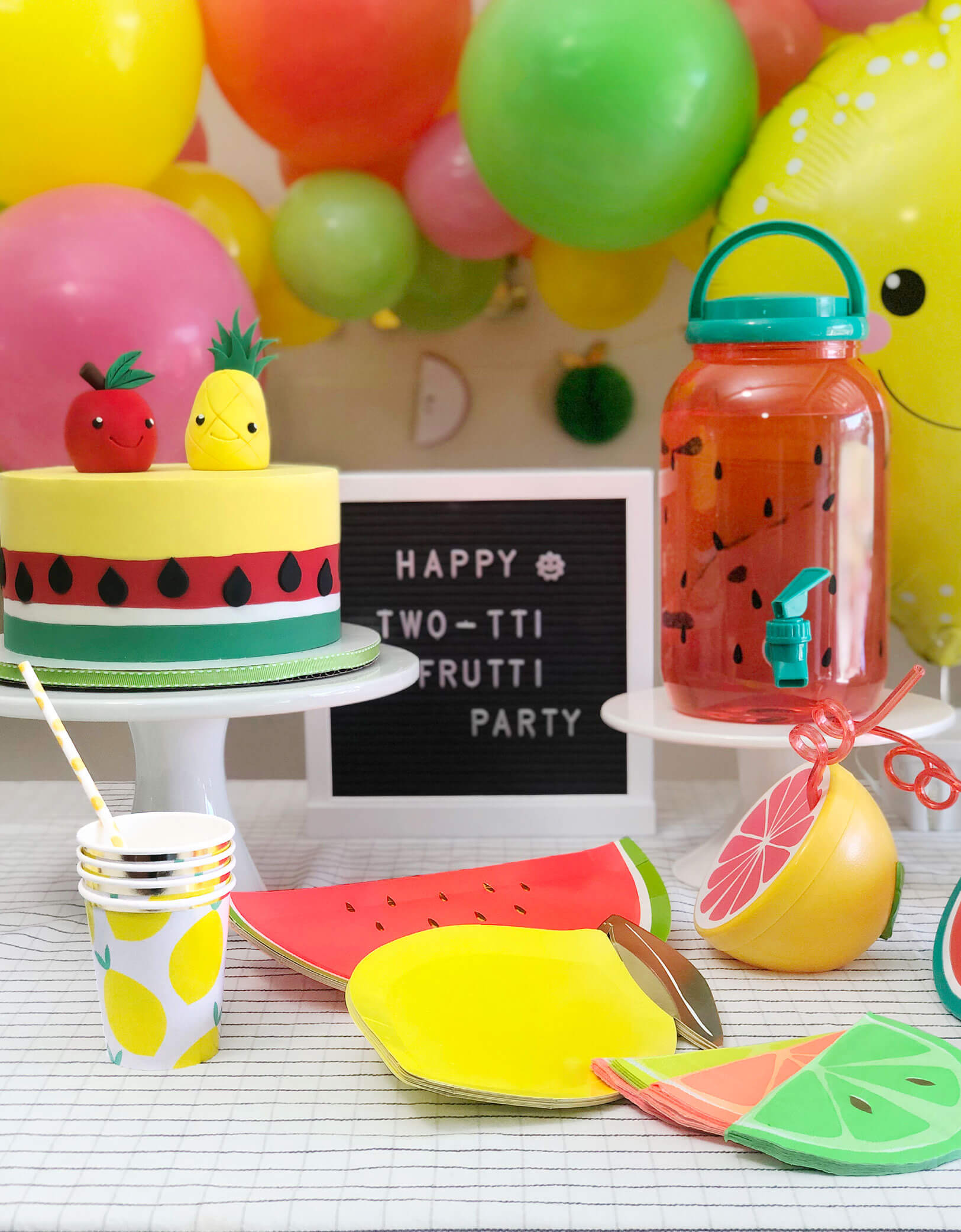 Summer Fruit theme birthday table set up idea and inspiration