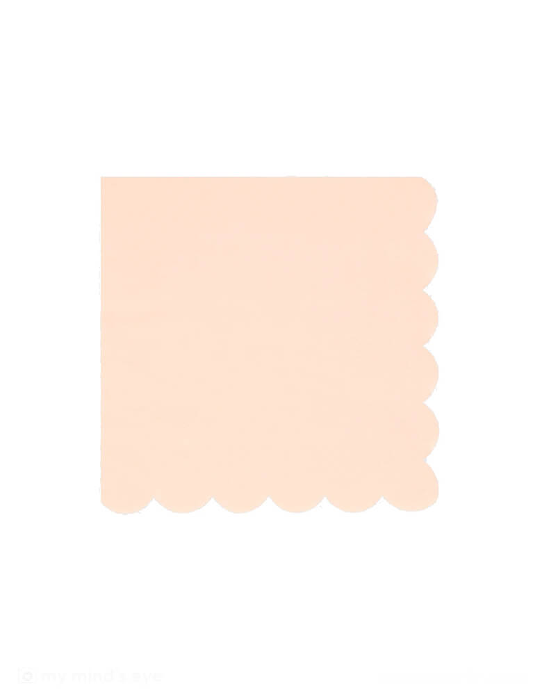 Momo Party's 6.5" x 6.5" Ballet Slipper Pink Large Napkins by Meri Meri. Comes in a set of 16 napkins, with a stylish scalloped edge. They're perfect for a fairy party, ballet party or princess party.