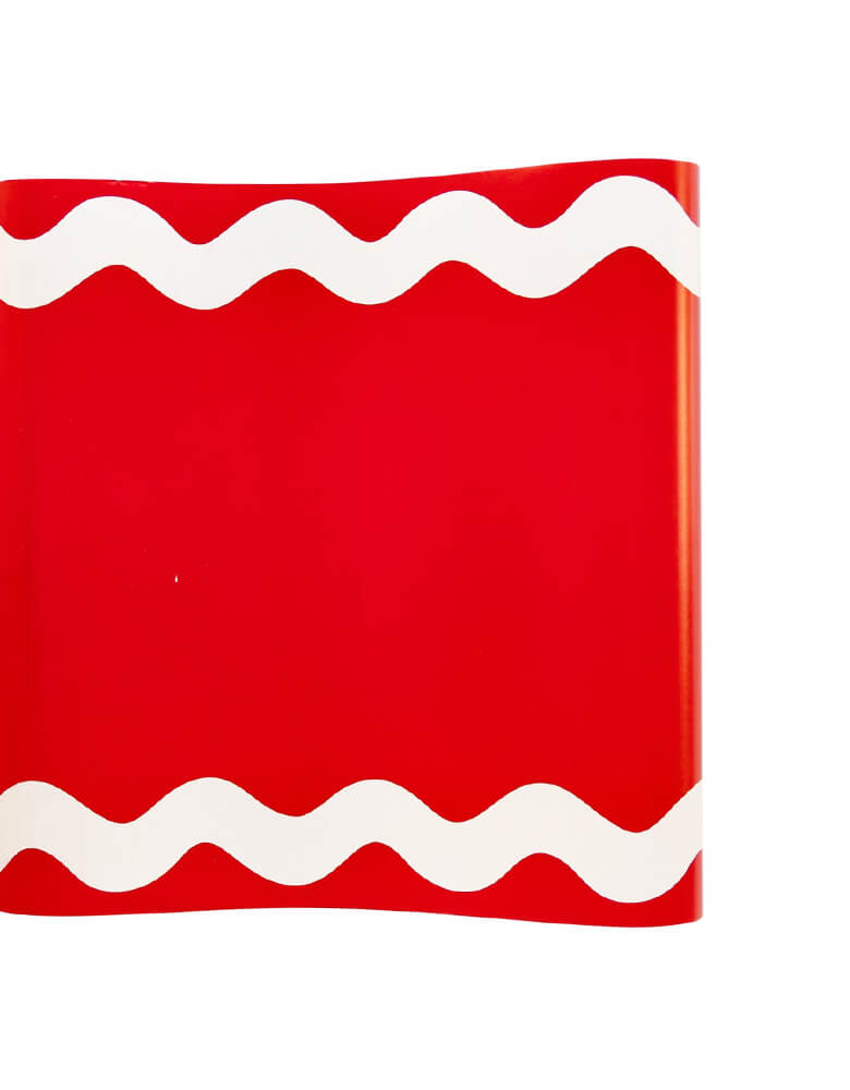 My Mind's Eye Believe Ric Rac Paper Table Runner, sold by Momopartys. Featuring festive ric rac pattern, this 16 x 120 inches table runner made by paper, it will make a merry statement at your table this Christmas season at all of your gatherings.