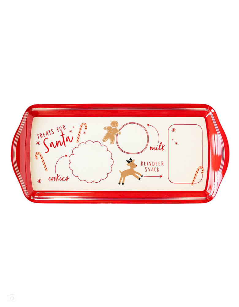 My Mind's Eye BEC1030 Believe Santa Cookie Mini Melamine Tray, sold at momopartys.shop. This whimsical features a festive design with a place to put Santa's cookies and milk and a space to leave snacks for his reindeer. Your little ones will delight in leaving their favorite holiday goodies to share with Santa and his reindeer.