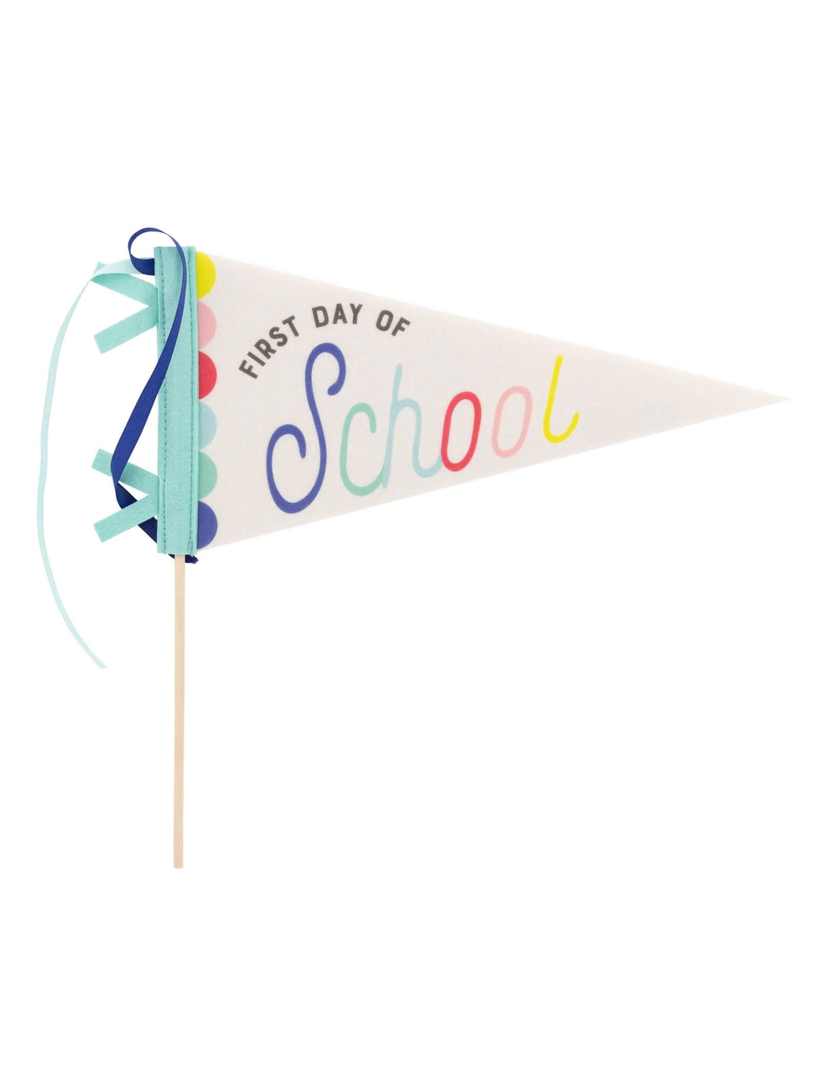 Momo Party's 14" First Day of School/Last Day of School Pennant Banner Set by My Mind's Eye. This playful set features pennants for the first and last day of school, adding a unique touch to your classroom or home decor. Get ready to celebrate and capture those special moments with these festive and fun banners.
