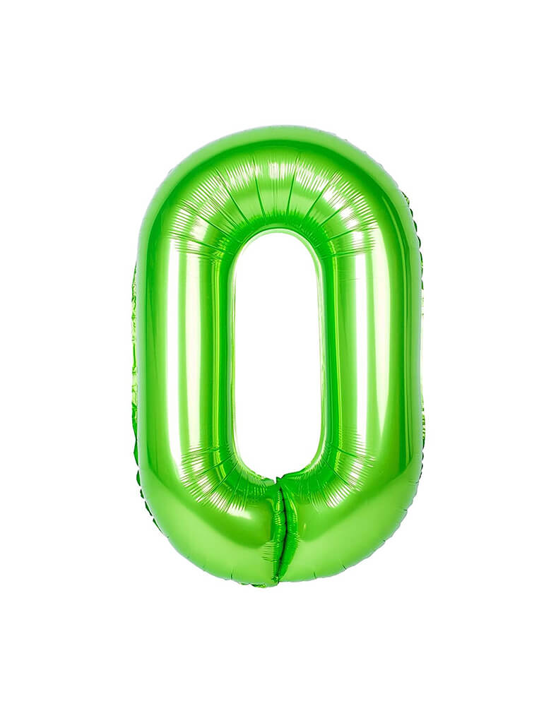 Momopartys  38 inches Large Number Green Foil Mylar Balloon in Number 0