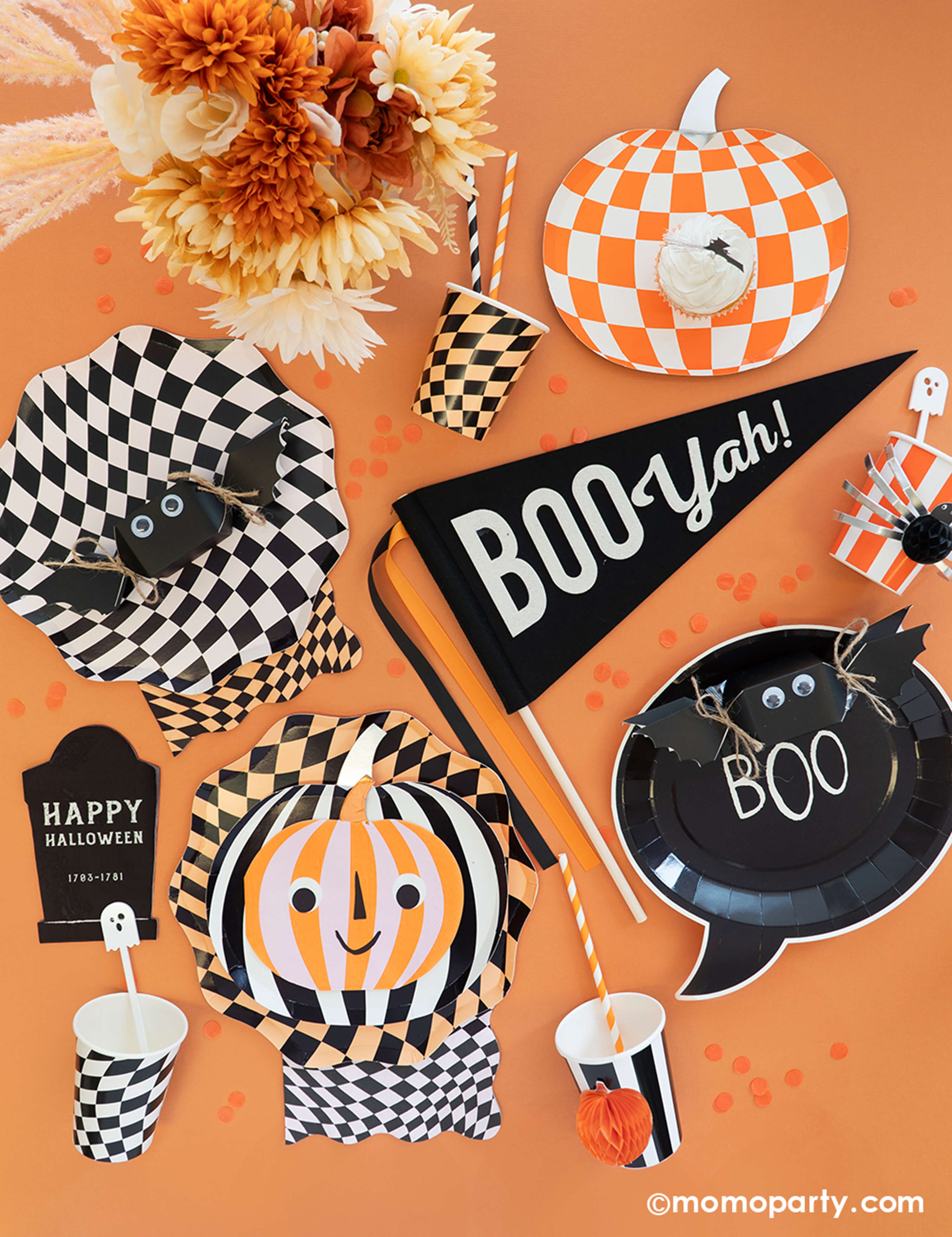 Halloween Checker Dinner Plates (Set of 8)