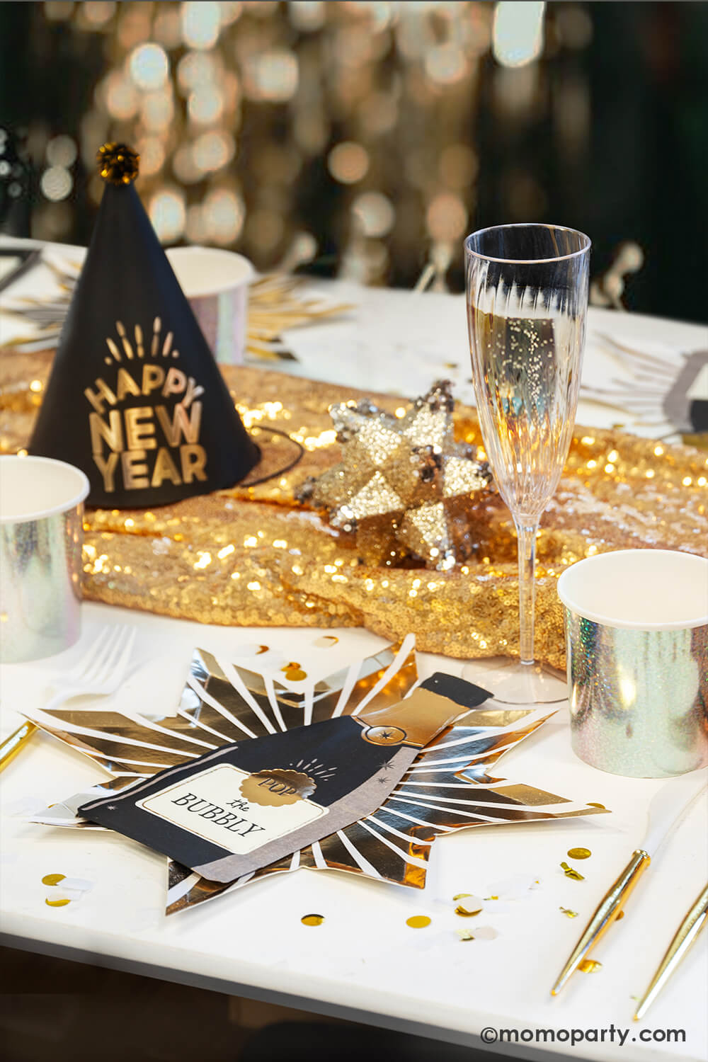 Gold and White Cutlery Set