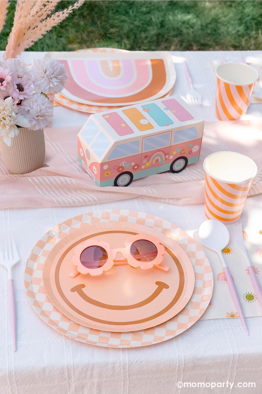 Pink & Orange Stripy Cups (Set of 8)