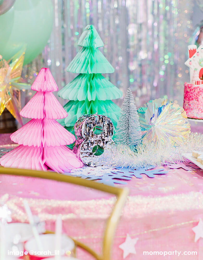 Mint Honeycomb Paper Christmas Tree - Large