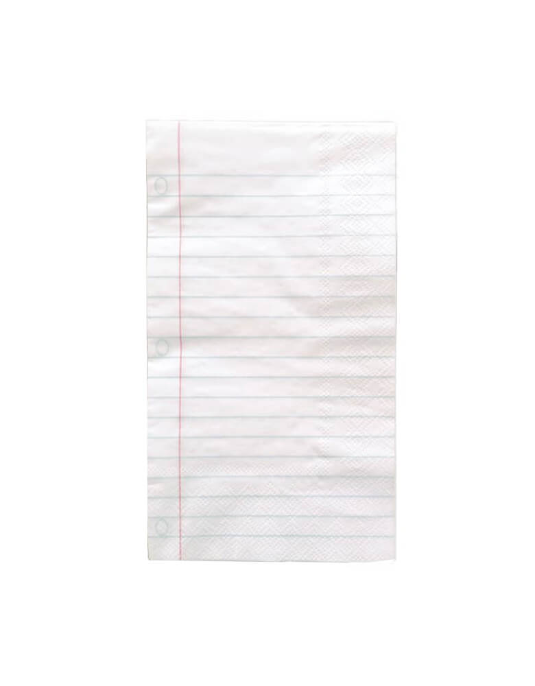Notebook Paper Napkins by Kailo Chic. Featuring a notebook designed guest towel shaped napkins. These Notebook Paper Napkins are ready to take notes at your little one's back-to-school party! Morden and high quality party supplies, party online store, party boutique online store, party supplies at momopartys.shop