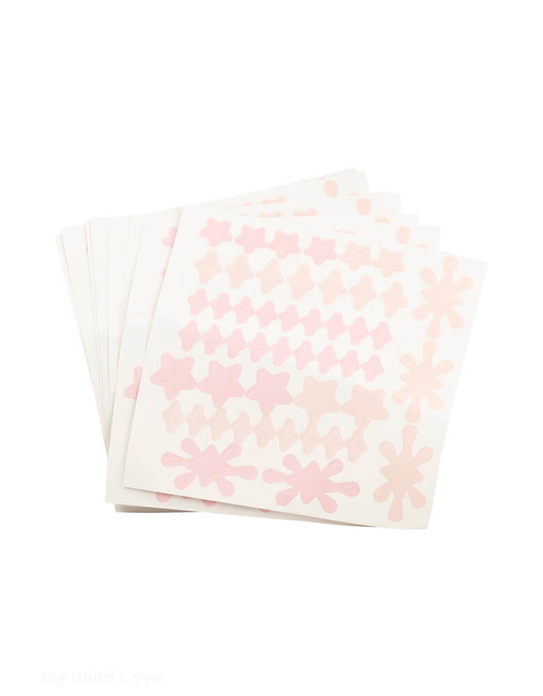 Stickers sheets with pink stars and starpoints for Momopartys's princess decorative crowns by My Mind's Eye.