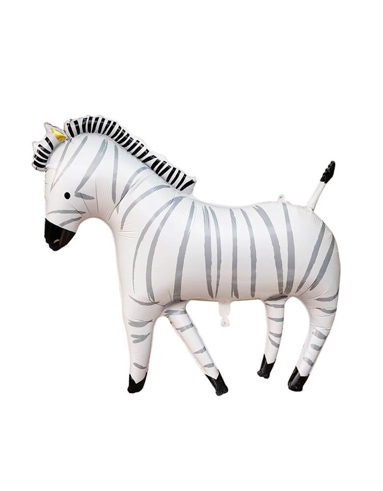 Momopartys 24" Safari Zebra Mylar Balloon by My Mind's Eye. With a playful whimsical illustration design, this cute zebra balloon will set a scene and add a whimsical touch to your little explorer's birthday party, or just to celebrate their special day.