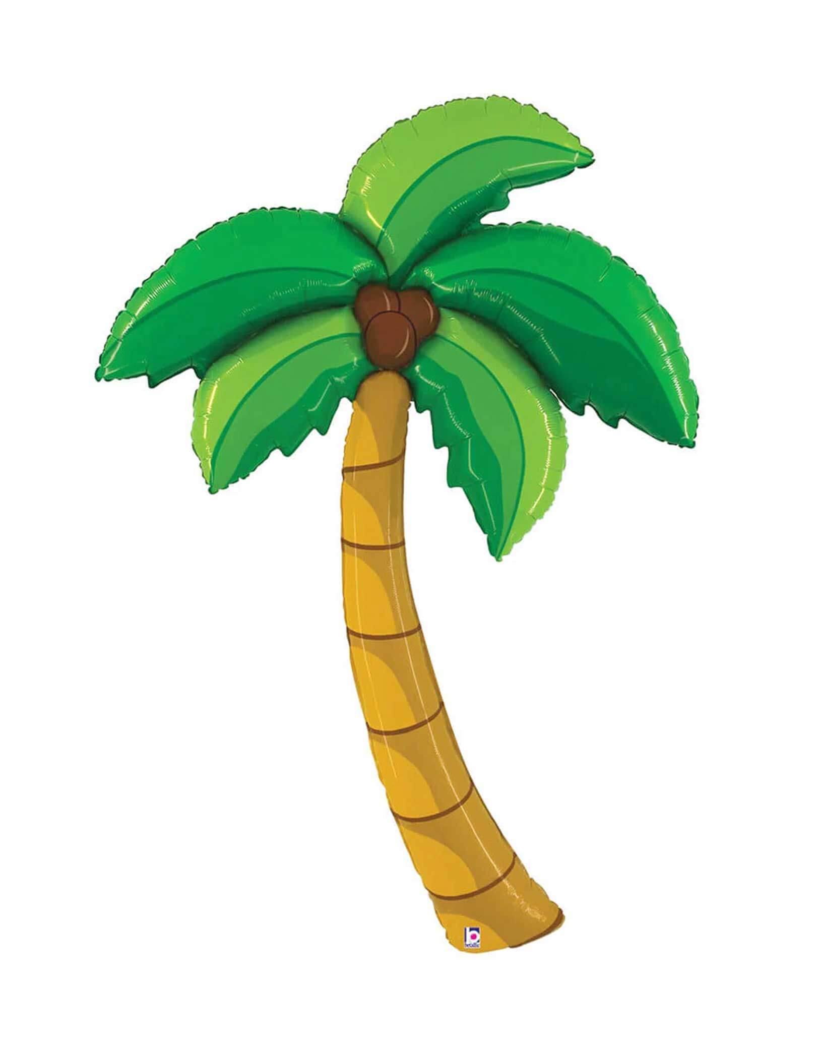 Momo Party's 65" Special Delivery Palm Tree Shape Foil Balloon by Betallic. Bring the island vibes to your party with this Jumbo Palm Tree Shaped Foil Balloon! Perfect for luau celebrations or tropical-themed events, its giant size instantly sets a fun, festive scene. Let this playful palm tree be the centerpiece that transports your guests to a sunny paradise full of laughter and good times. Balloon includes self-sealing valves, preventing the gas from escaping after it's inflated.