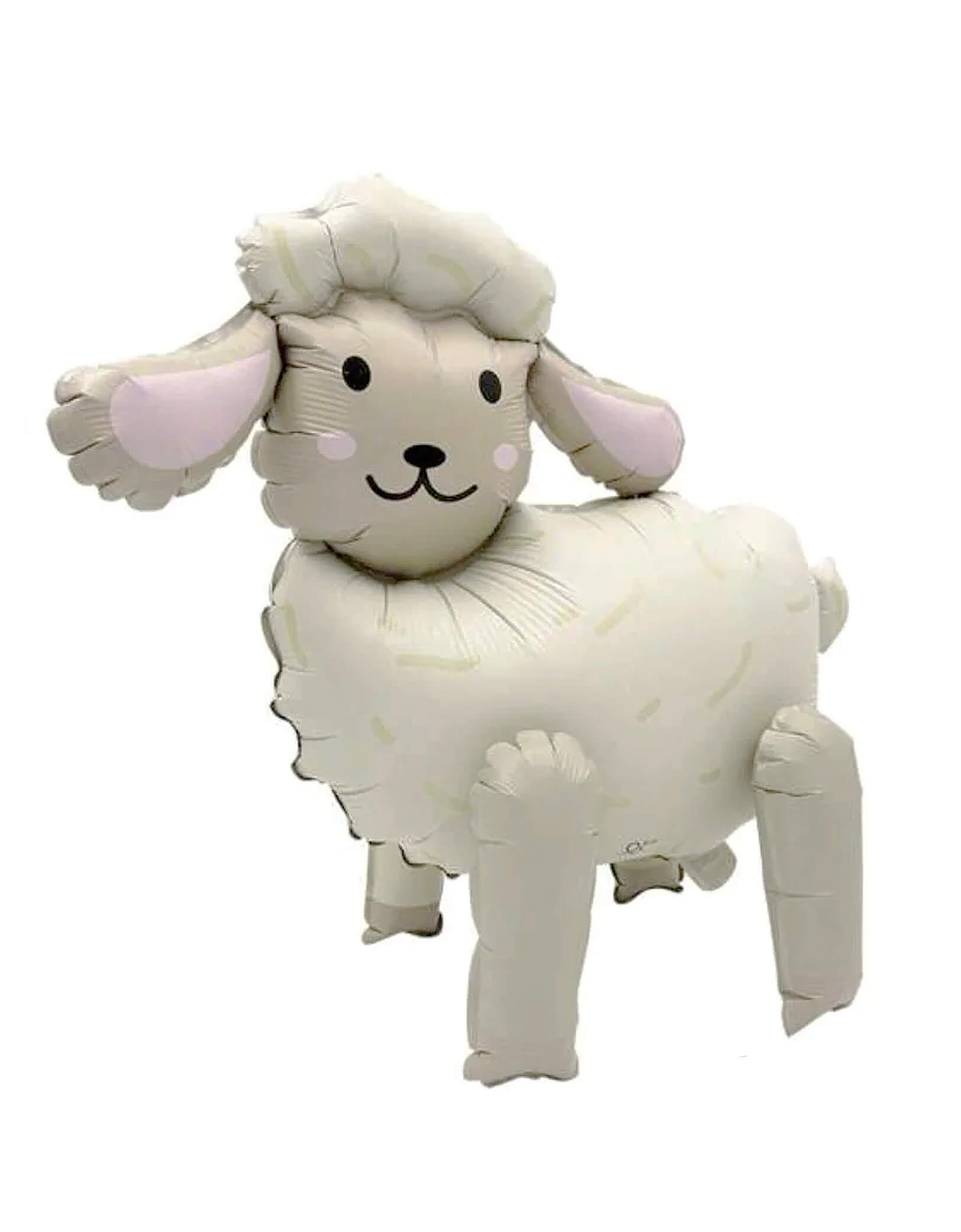 Momo Party's 26" x 24" Standing Sheep Foil Balloon. Add a touch of farm cuteness to any birthday celebration with this Standing Sheep Foil Balloon. This 3D balloon, shaped as a standing sheep, is the perfect decoration for kids' parties.