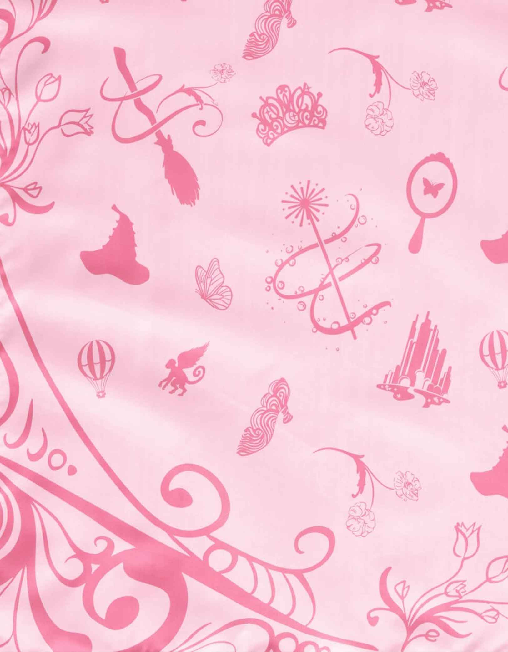 Pink wizard themed pattern on a Momopartys's two tone Wicked party tablecloth.