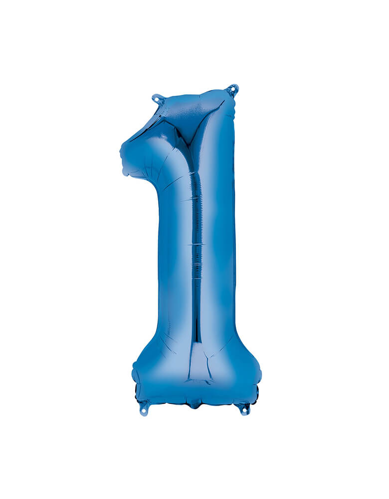 Momopartys Large Blue Number One Foil Mylar Balloon by Anagram Balloons. This 34 inches Foil Balloon in shape of number 1 is a perfect eye-catching addition to your party.