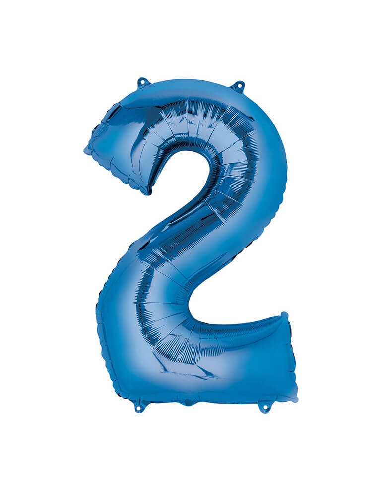 Momopartys Large Blue Number Two Foil Mylar Balloon by Anagram Balloons. This 34 inches Foil Balloon in shape of number 2 is a perfect eye-catching addition to your party.
