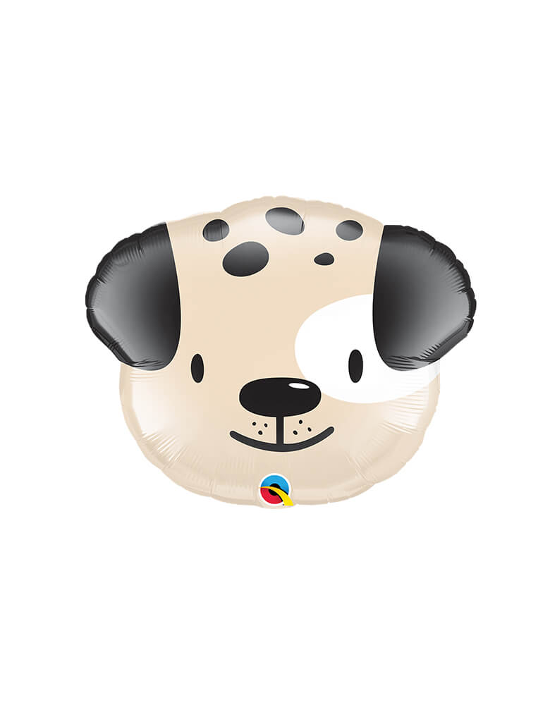 Cute Puppy Dog 21″ Balloon by Qualatex Balloons.  It's shaped like a puppy's head and made of foil, making it resilient and even more eye-catching. Make the moment special with this adorable metallic doggy shaped balloon.