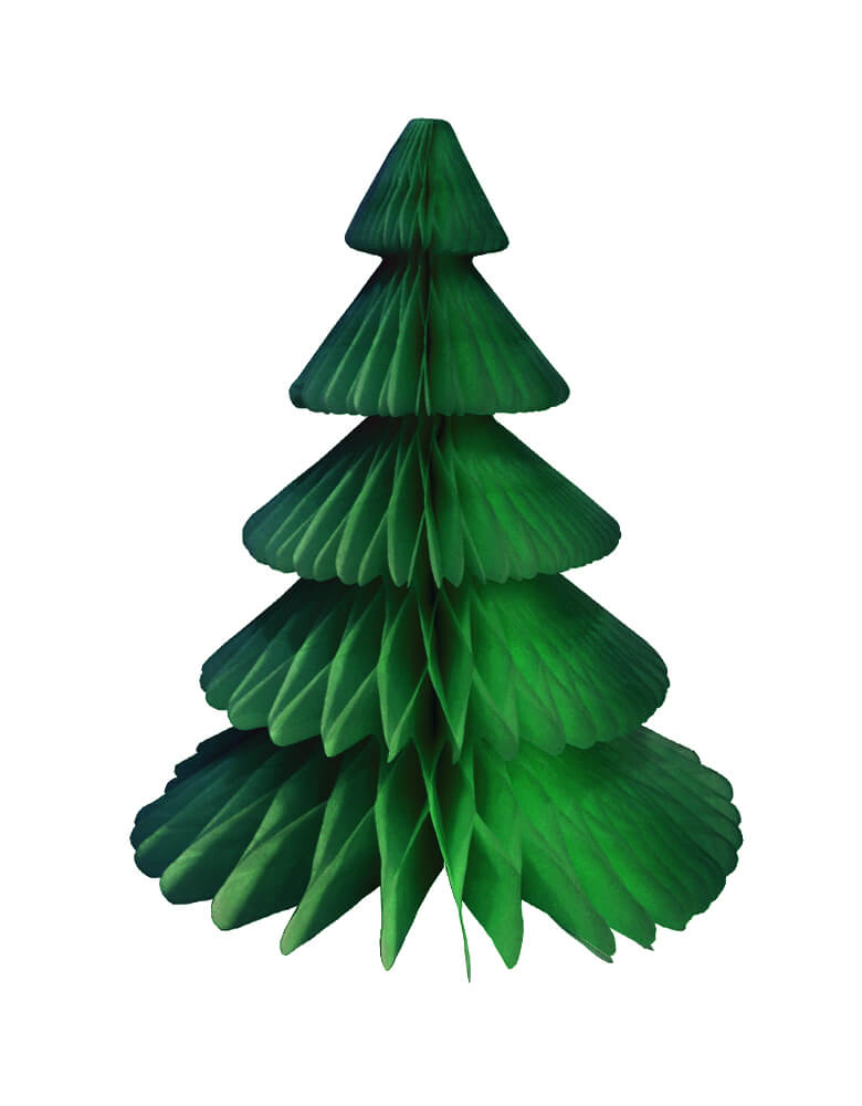 Devra Party Honeycomb Paper Christmas Tree decoration in Dark green color, 17 inch, Made in the USA with high quality tissue paper. This tissue paper tree will look so adorable for either your Holiday decoration at home or your Christmas event, use it as room decor, table centerpiece, or put them on top of the mantel. Delight your cozy pastel holiday with modern unique designed paper tree. Sold by Momopartys store provided modern party supplies, boutique party supplies, chic holiday party supplies