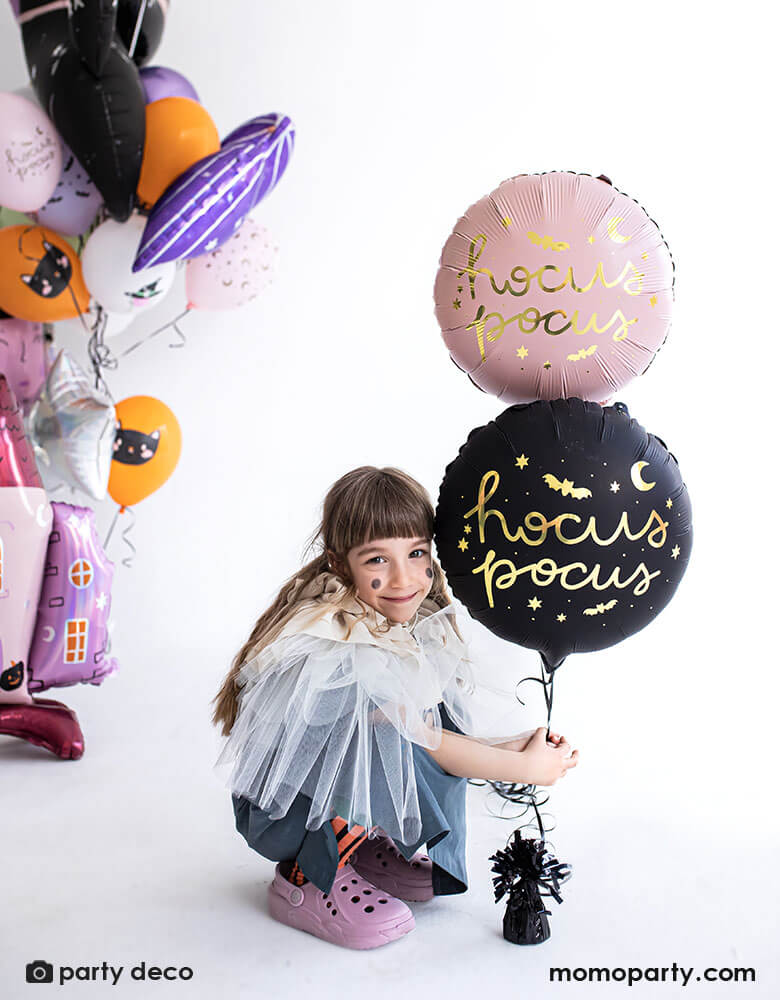 Pink Round Hocus Pocus Foil Mylar Balloon