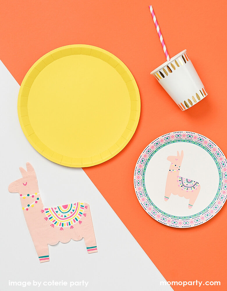Happy Llama Small Paper Party Plates (Set of 10)
