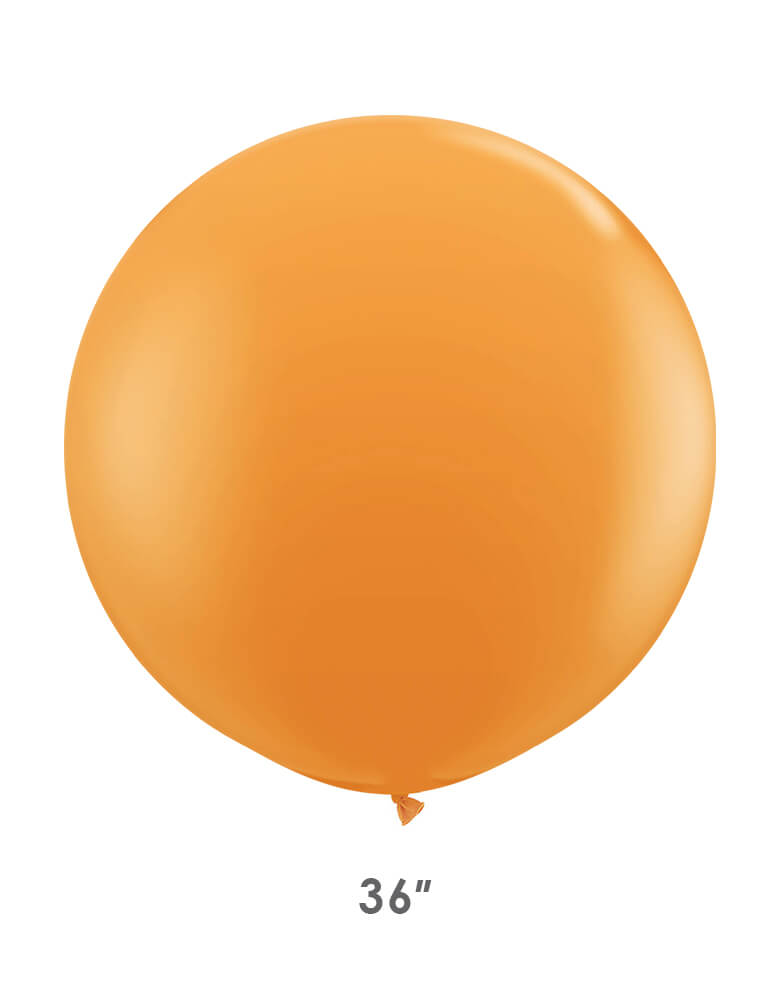 Momopartys Jumbo Round 36" orange Latex Balloon by Qualatex Balloons. This jumbo 3 ft round latex balloon in orange color is perfect for making a stunning balloon cloud at a larger scale.
