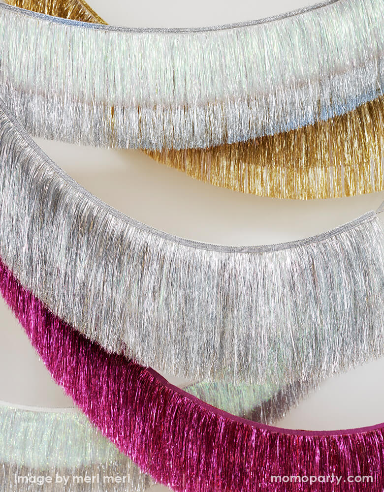 Meri-Meri-Holiday-Tinsel-Fringe-Garlands with Pink Tinsel Fringe Garland, Sold by Momopartys store provided modern party supplies, boutique party supplies, chic holiday party supplies and high end party supplies