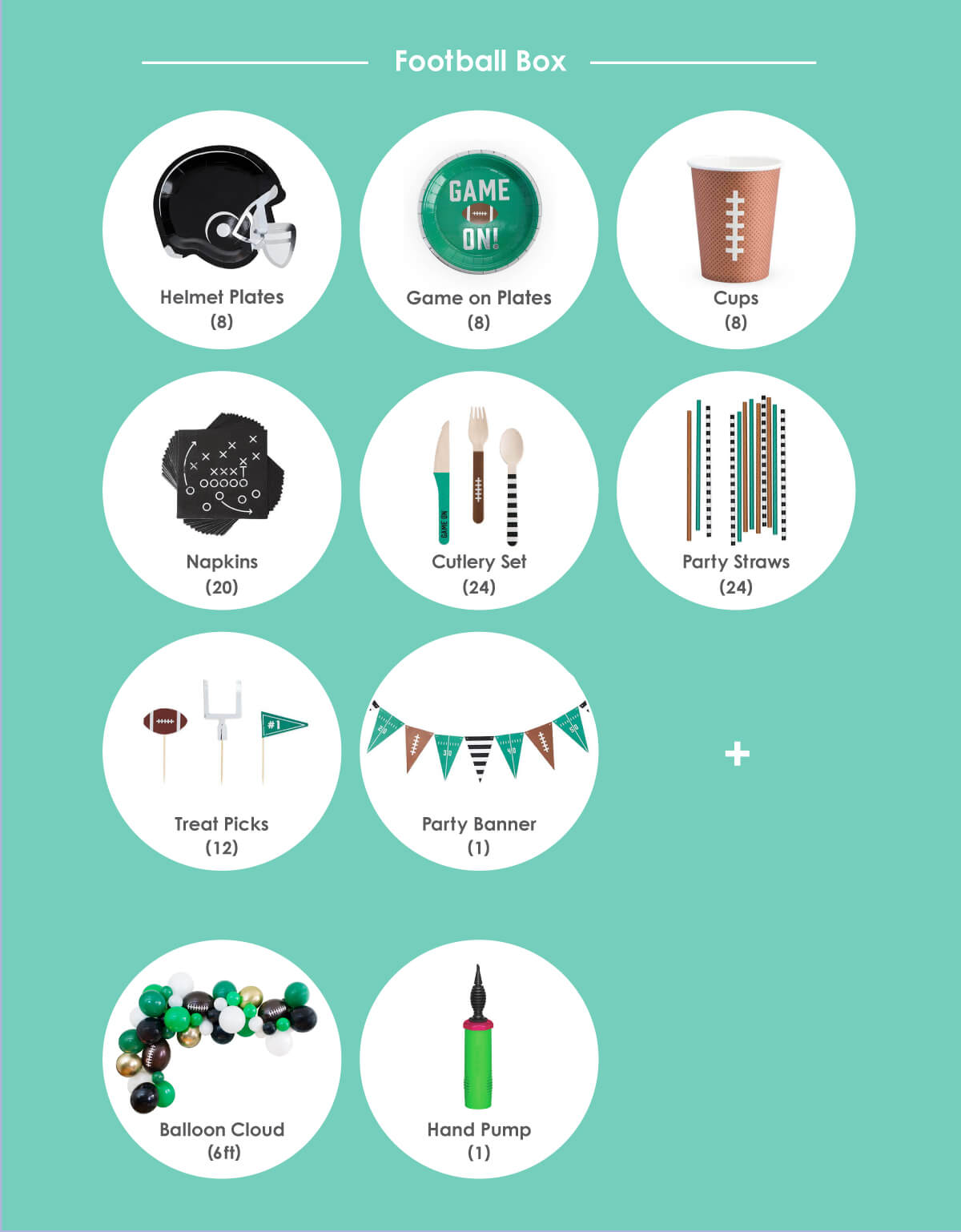 Momopartys Decorations and Party tablewares inspiration for Football themed birthday party, Super bowl celebration 