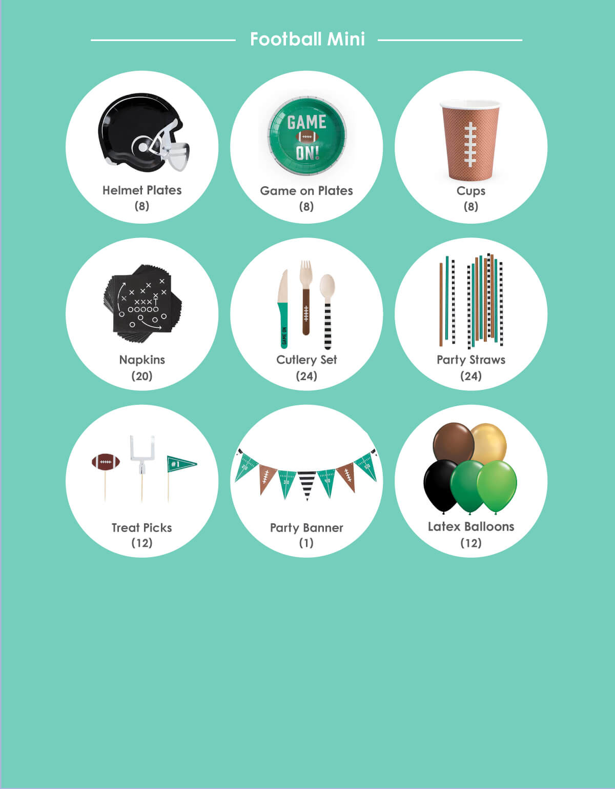 Momopartys Decorations and Party tablewares inspiration for Football themed birthday party, Super bowl 2020 celebration 
