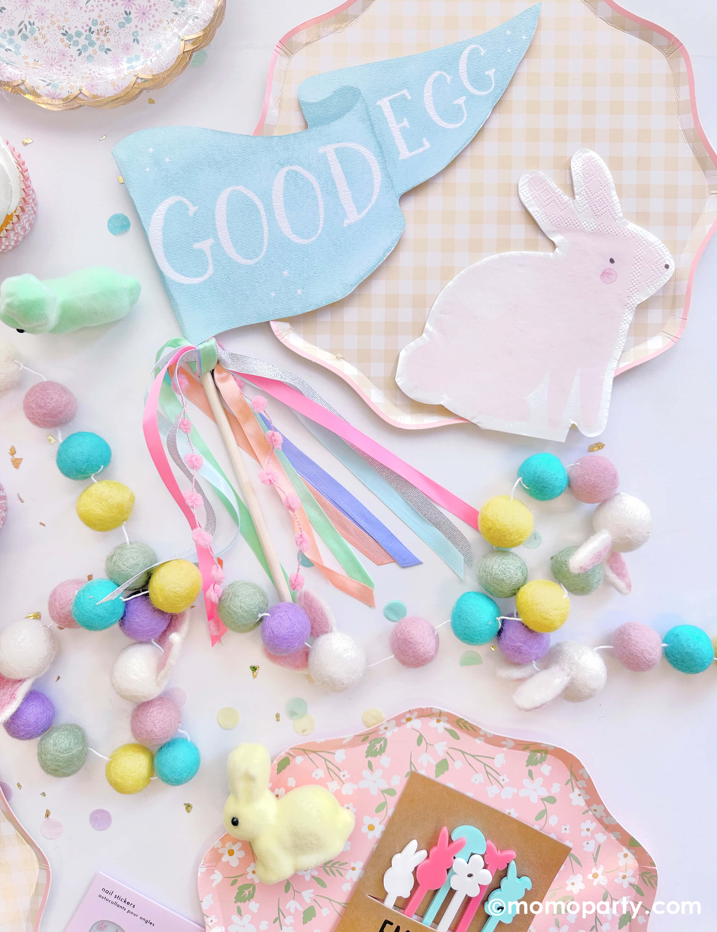 Easter Spring Bunnies Stir Sticks (Set of 6)