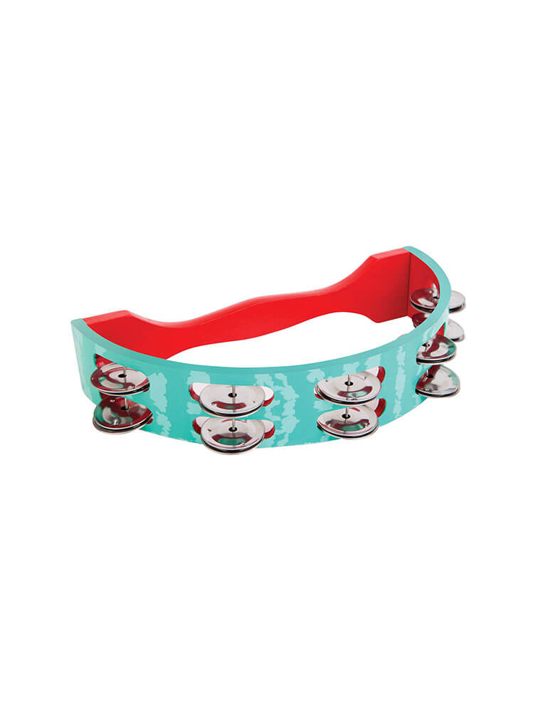  Sunnylife watermelon tambourine. Featuring a wooden body with an authentic sound and feel, the perfect gift for your little music lover