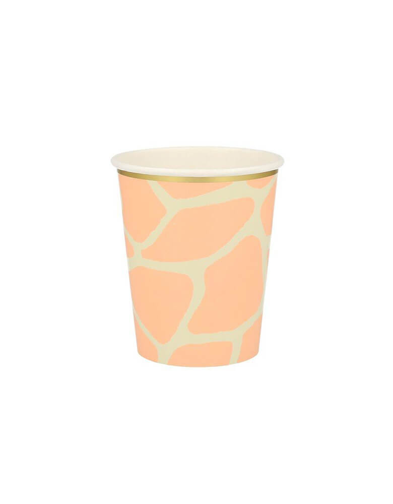 Meri Meri Safari Animal Print 9 oz Party Cup in Giraffe print design