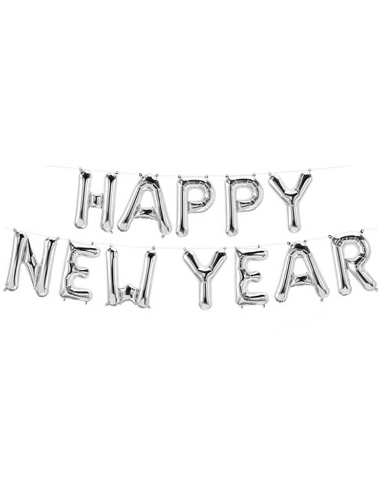 Northstar 16" Air-Fill Silver Happy New Year Balloon Kit。 Ringing in the New Year with this awesome foil mylar balloon kit that spells "HAPPY NEW YEAR" in silver! This kits are for air-fill use only. 