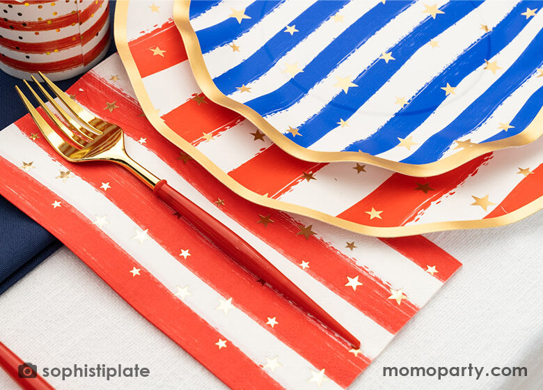 Wavy Patriotic Confetti Appetizer/Dessert Bowls (Set of 8)
