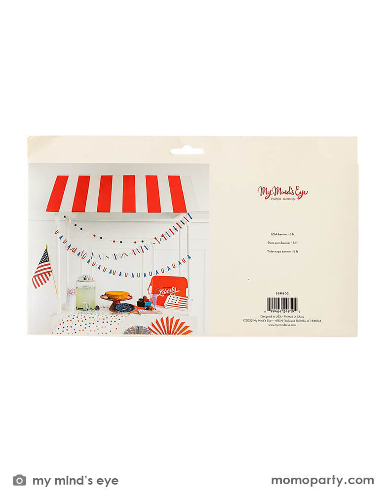 Stars and Stripes Ticker Tape Mini Banner Set