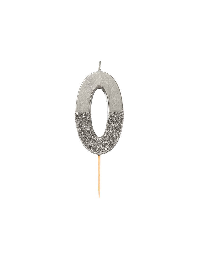 We Heart Birthday Glitter Candle - Silver